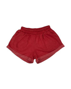 Everyday Comfy Red Fleece Shorts